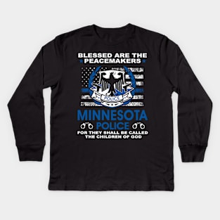 Minnesota Police  – Blessed Are The PeaceMakers Kids Long Sleeve T-Shirt